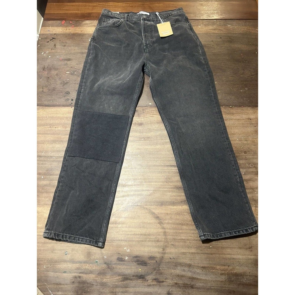 Reformation Cynthia High Rise Straight Patch black size 30